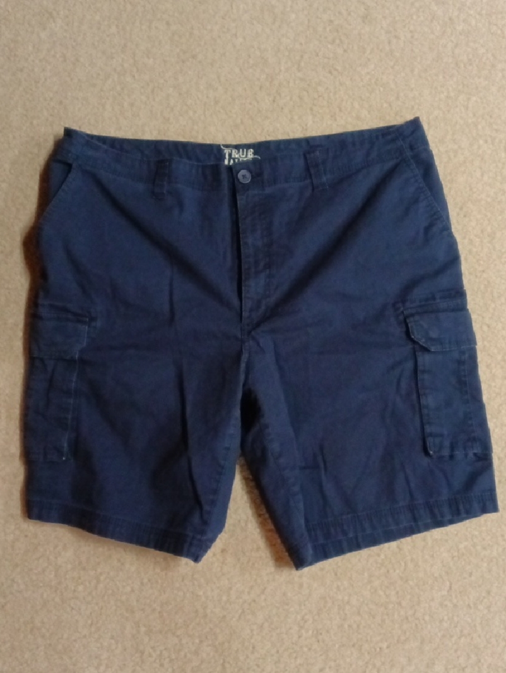 True Nation Navy Blue Men's Cargo Shorts with Multiple Utility Pockets